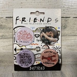 Friends The Television Series Licensed 1.25" Pinback Buttons Ross & Rachel Gift